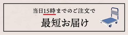 当日15時30分までのご注文で最短お届け