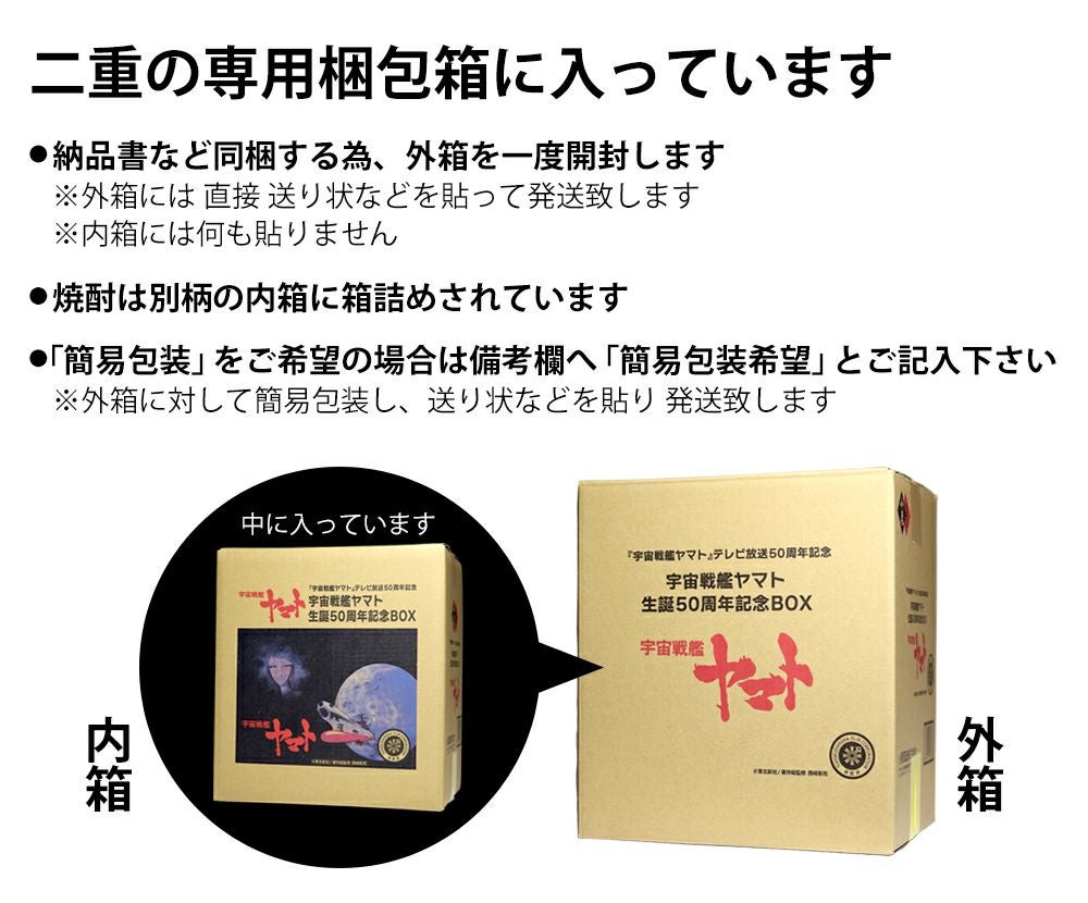 宇宙戦艦ヤマト 生誕50周年記念BOX（720ml×6） 【小鹿酒造】《芋焼酎