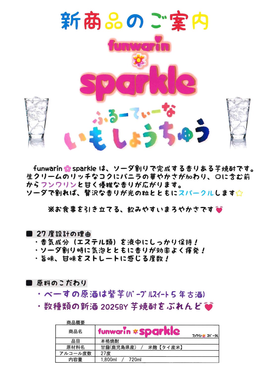 funwarin sparkle 27度720ml