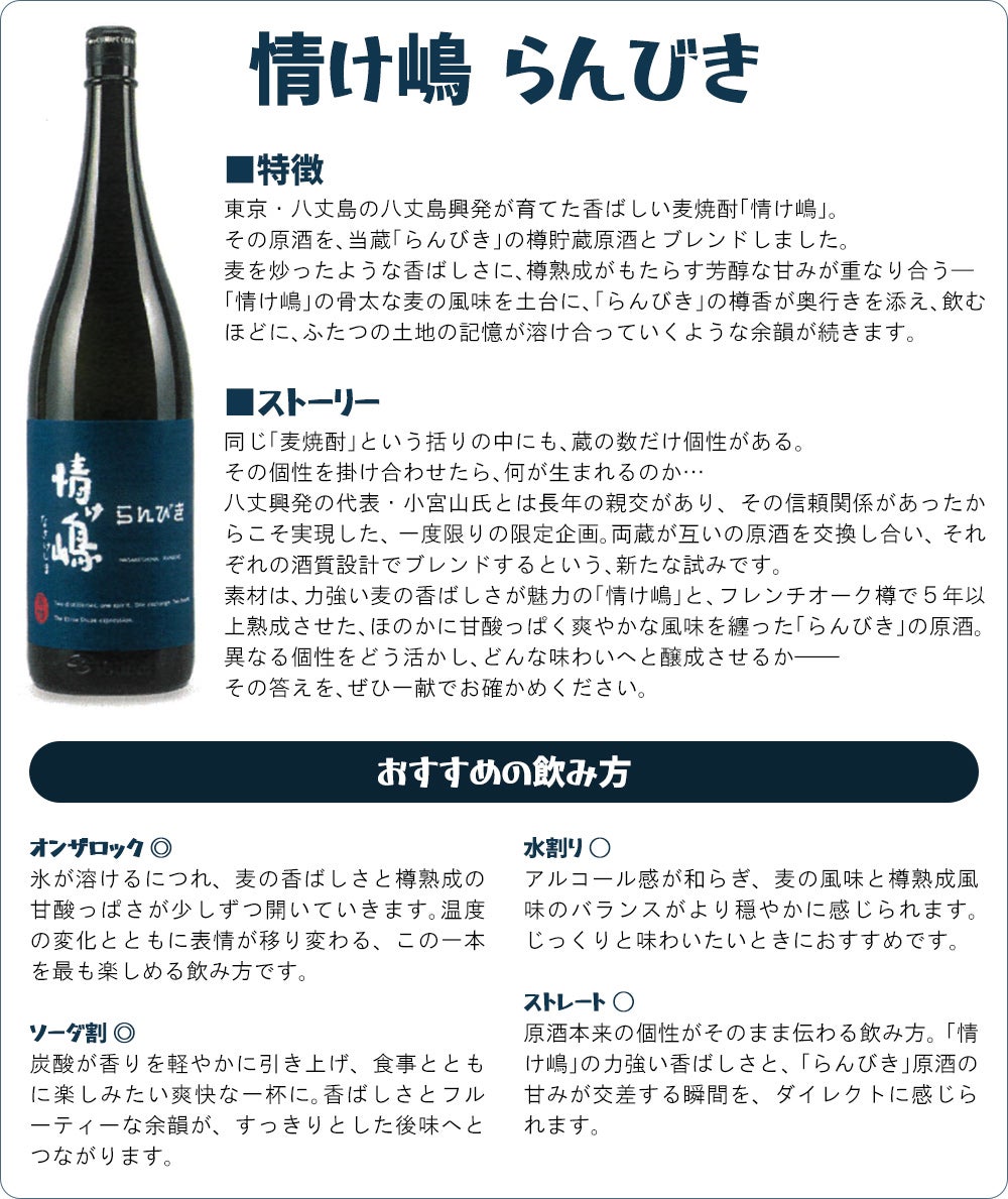 情け嶋 らんびき（黒ラベル）25度 1800ml